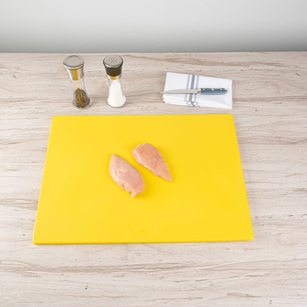 Chef 101 Yellow Plastic Cutting Board - 24" x 18" - 10 count box