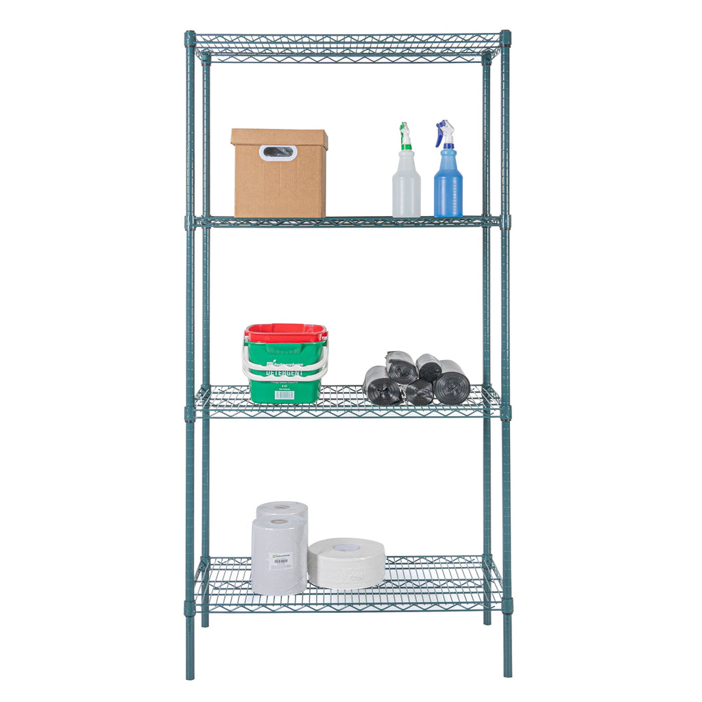 Chef 101 NSF Green Epoxy Shelf - Corrosion-Resistant - 18" x 36" - 4 count box