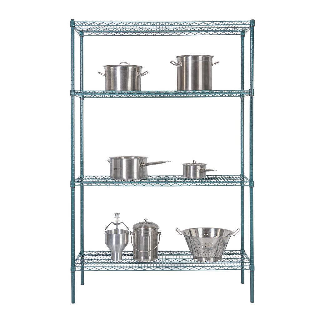 Chef 101 NSF Green Epoxy Shelf - Corrosion-Resistant - 18" x 48" - 4 count box
