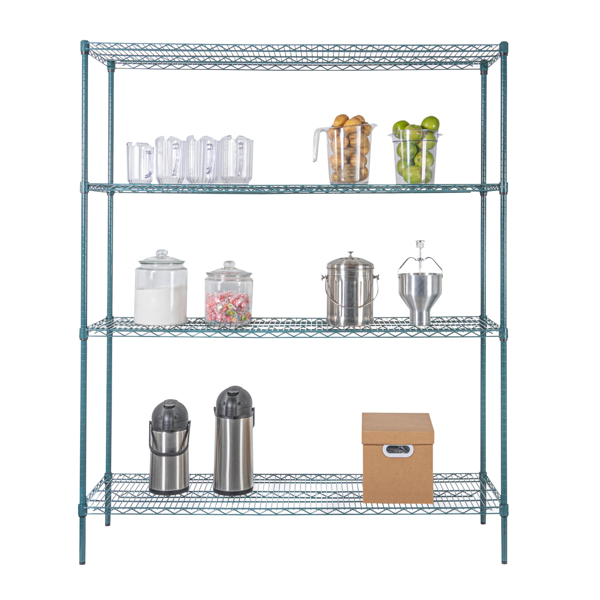 Chef 101 NSF Green Epoxy Shelf - Corrosion-Resistant - 18" x 60" - 4 count box