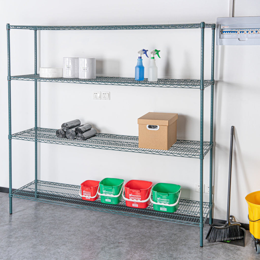 Chef 101 NSF Green Epoxy Shelf - Corrosion-Resistant - 18" x 72" - 4 count box