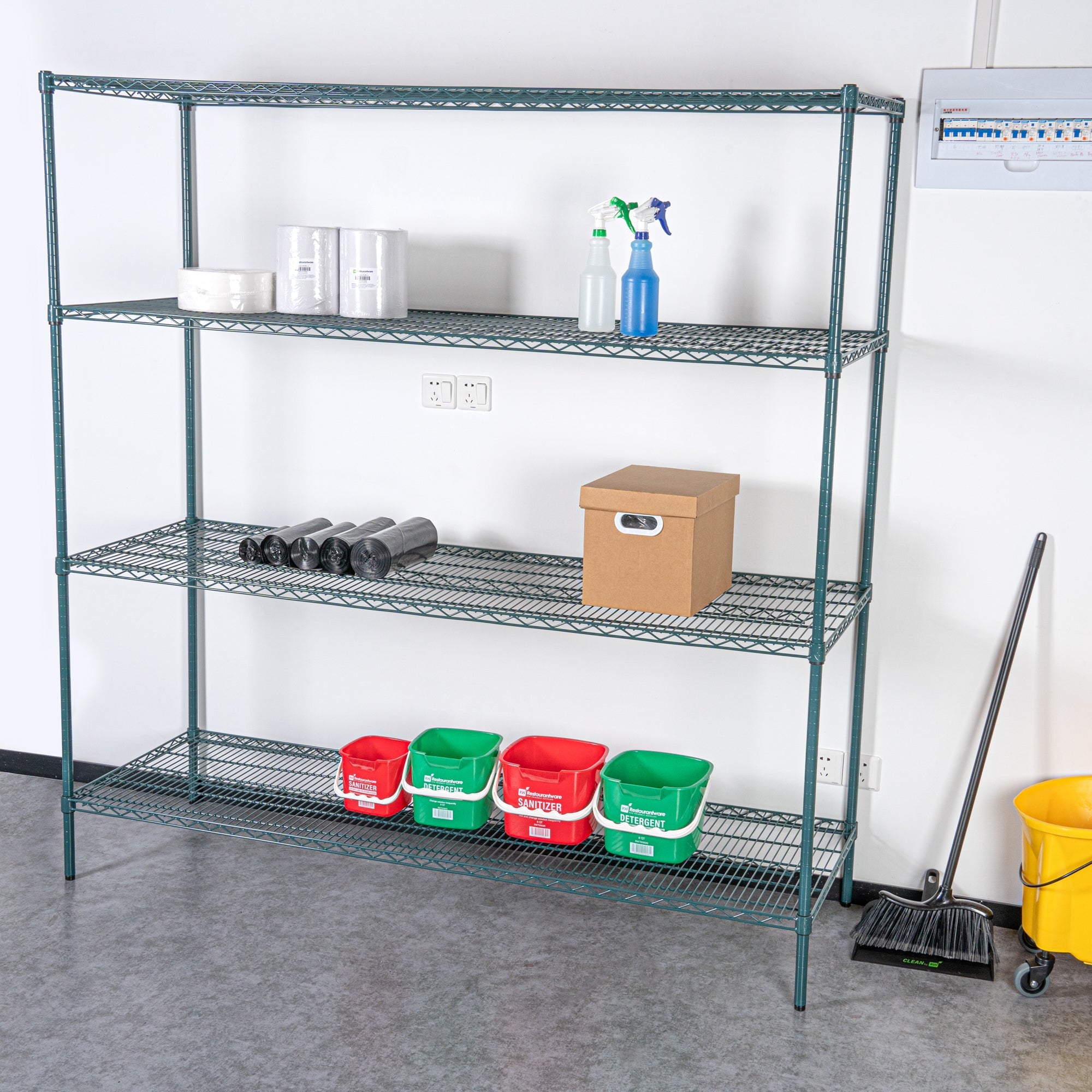 Chef 101 NSF Green Epoxy Shelf - Corrosion-Resistant - 24" x 72" - 4 count box