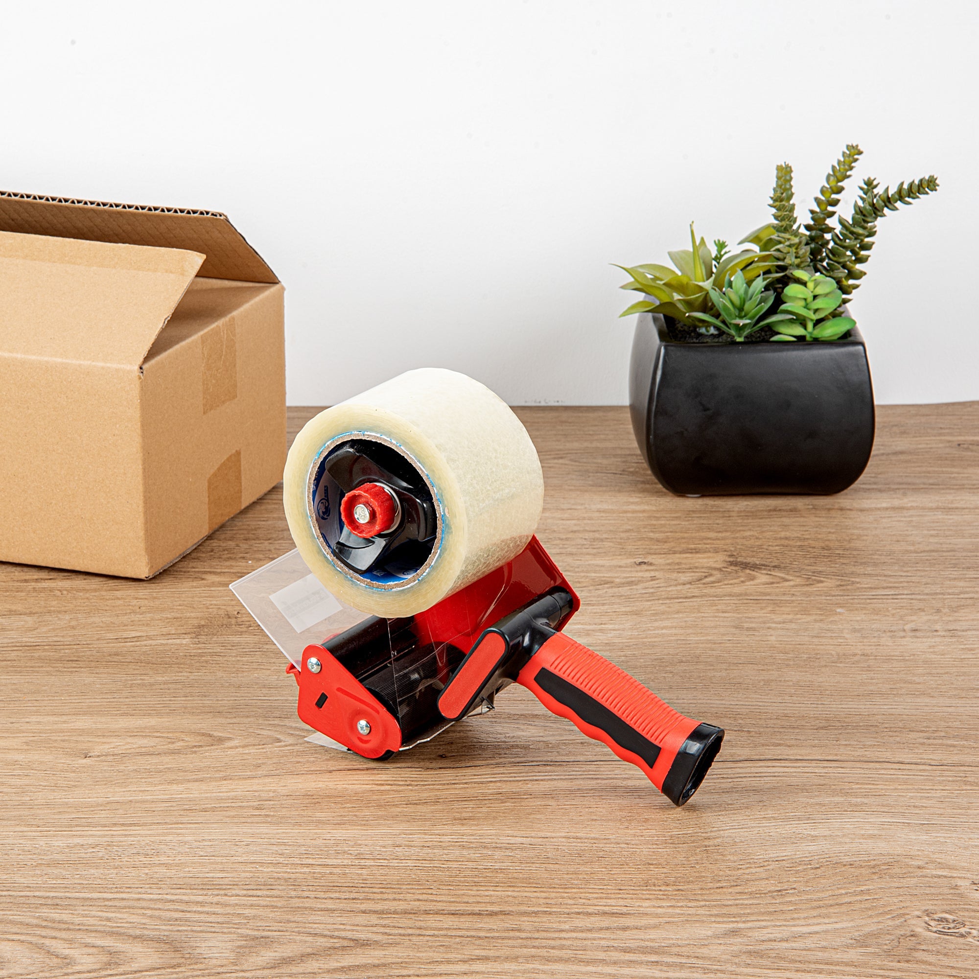 Handy Tek Red Tape Dispenser Gun - Rubber Handle - 3" - 10 count box