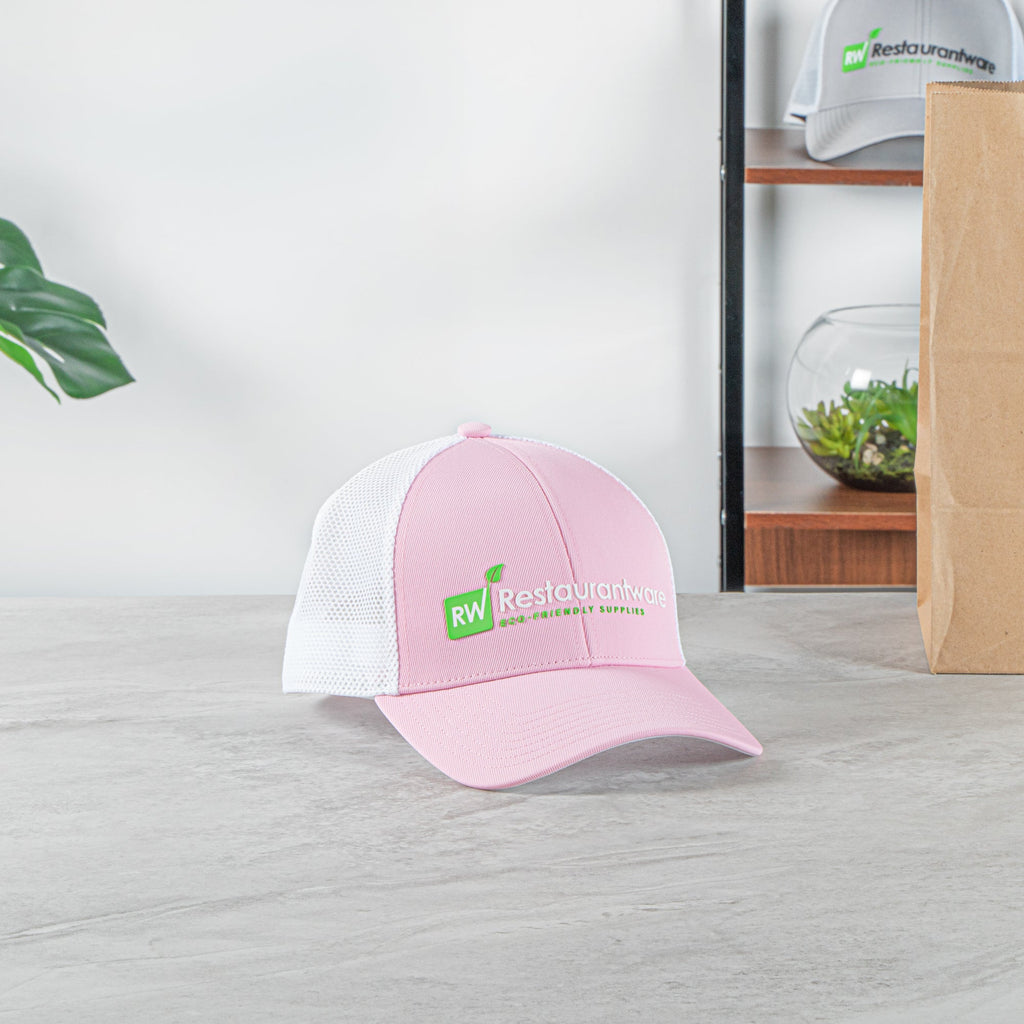 RW Threads Pink and White Trucker Snapback Hat - 1 count box