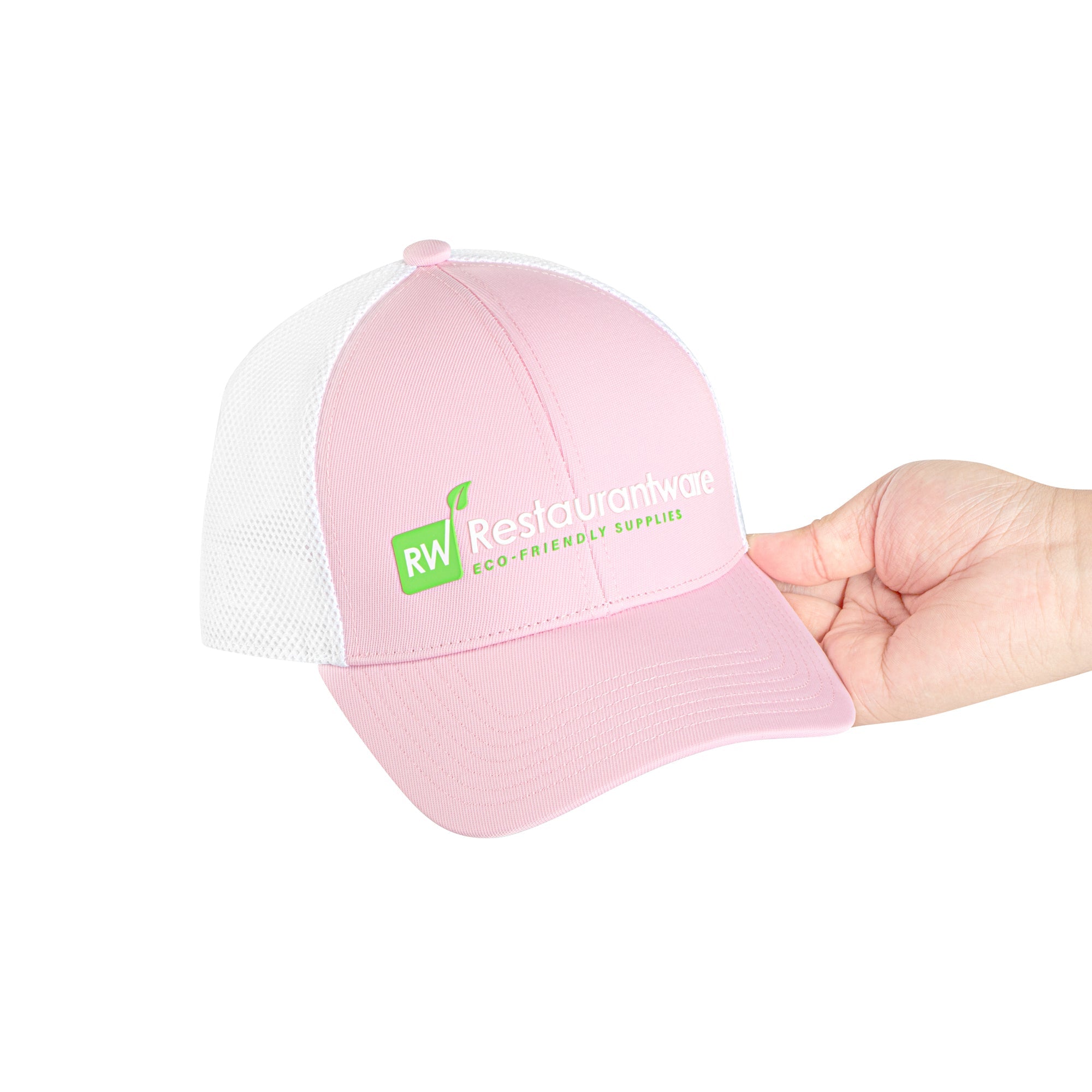 RW Threads Pink and White Trucker Snapback Hat - 1 count box