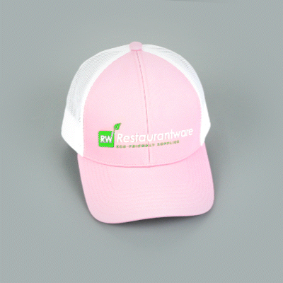 RW Threads Pink and White Trucker Snapback Hat - 1 count box