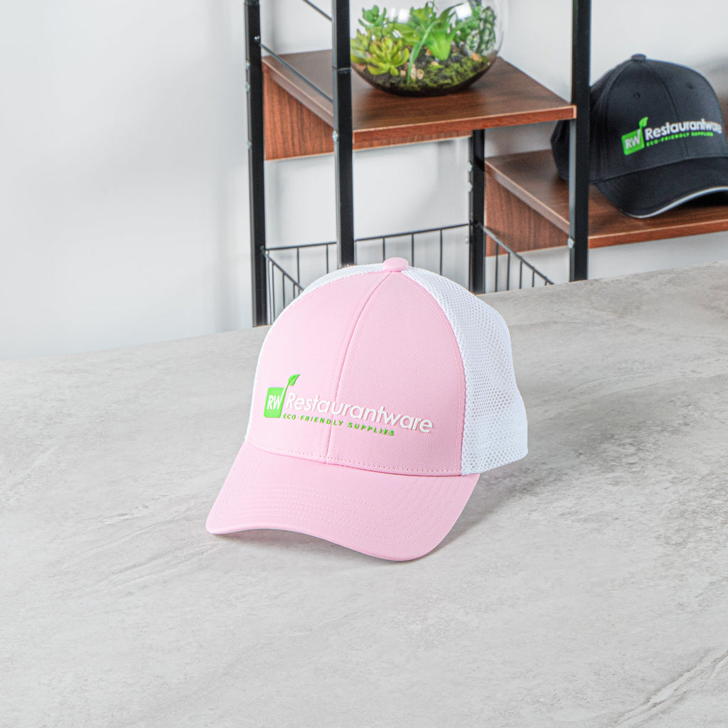 RW Threads Pink and White Trucker Snapback Hat - 1 count box
