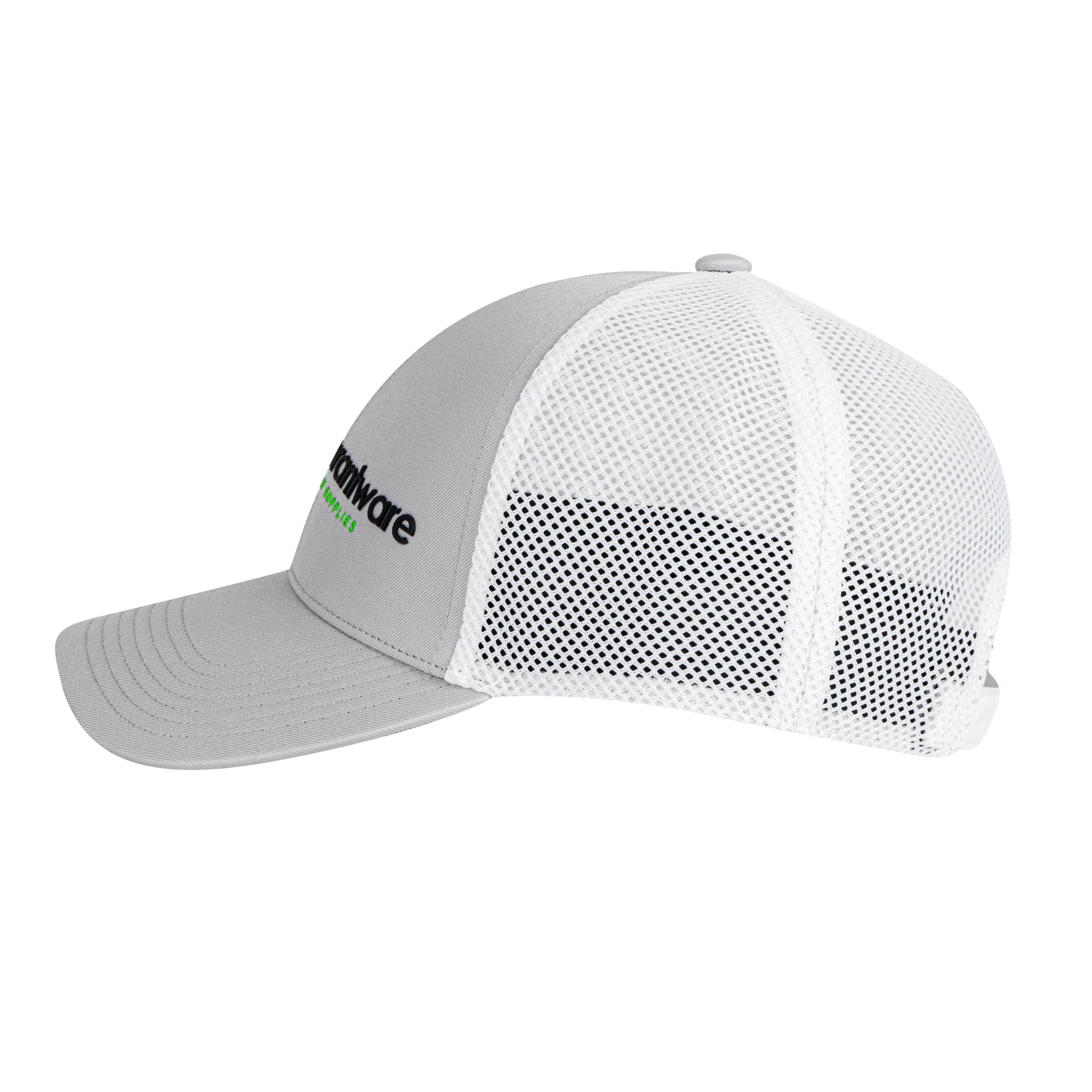 RW Threads Gray and White Trucker Snapback Hat - 1 count box