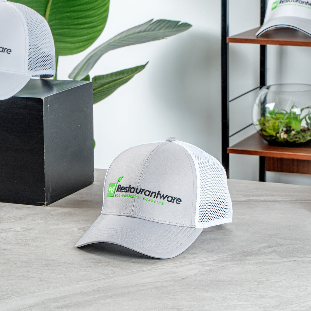 RW Threads Gray and White Trucker Snapback Hat - 1 count box