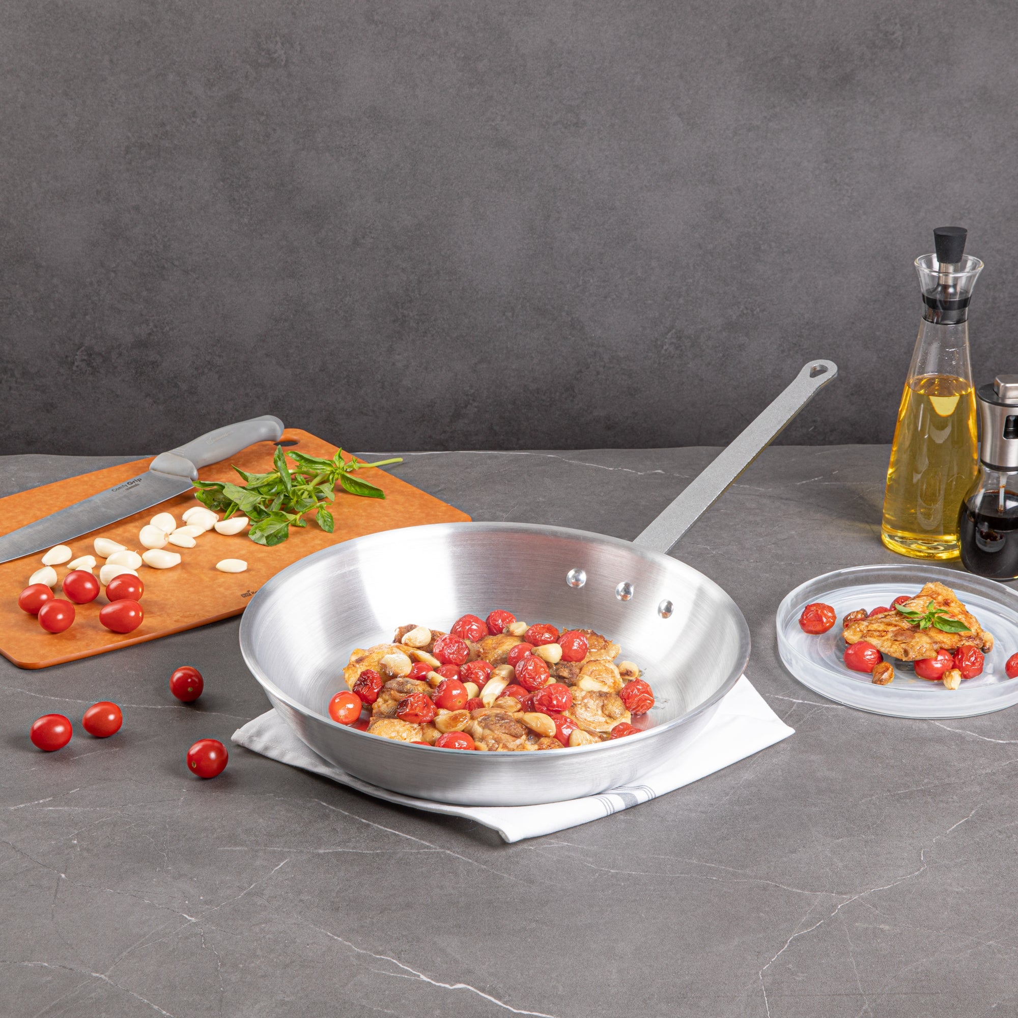 Met Lux Aluminum 14" Fry Pan - 6 count box