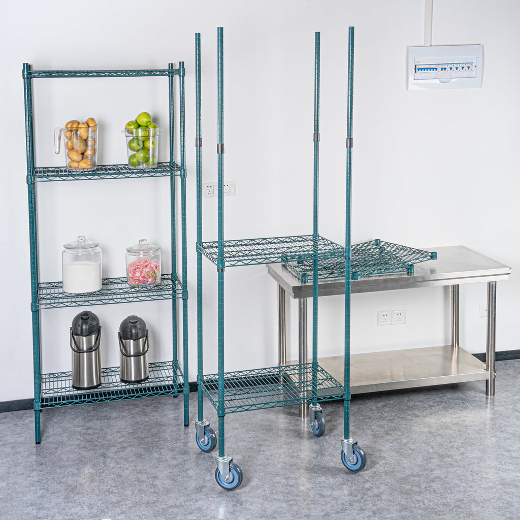 Chef 101 74" NSF Green Epoxy Mobile Shelving Post - Corrosion-Resistant - 4 count box