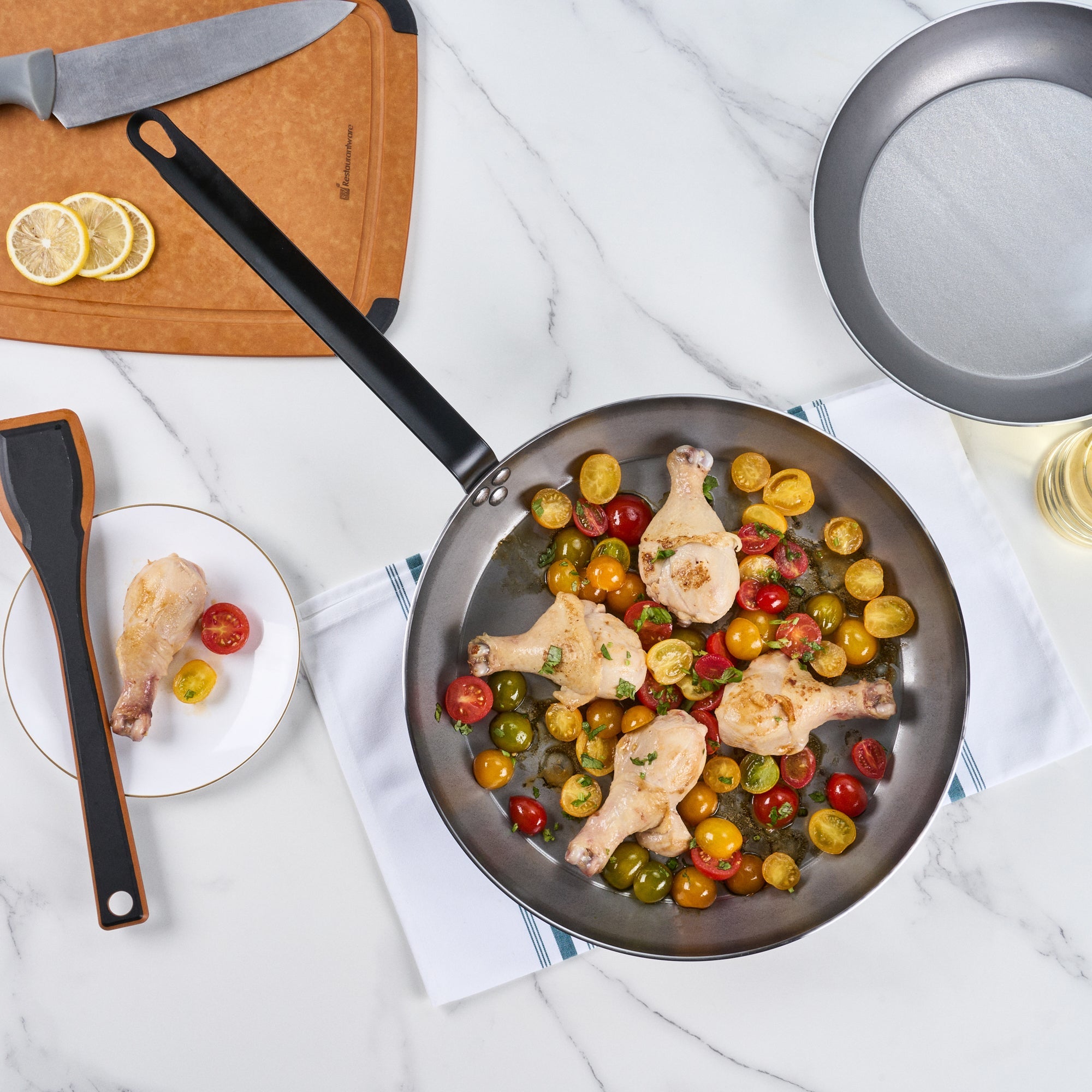 Met Lux Carbon Steel 14" Fry Pan - 6 count box
