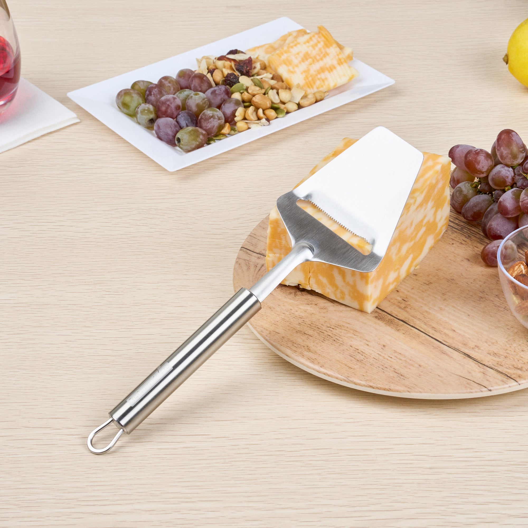 German Standard Stainless Steel Cheese Plane / Slicer - 9 1/2'' - 1 count box