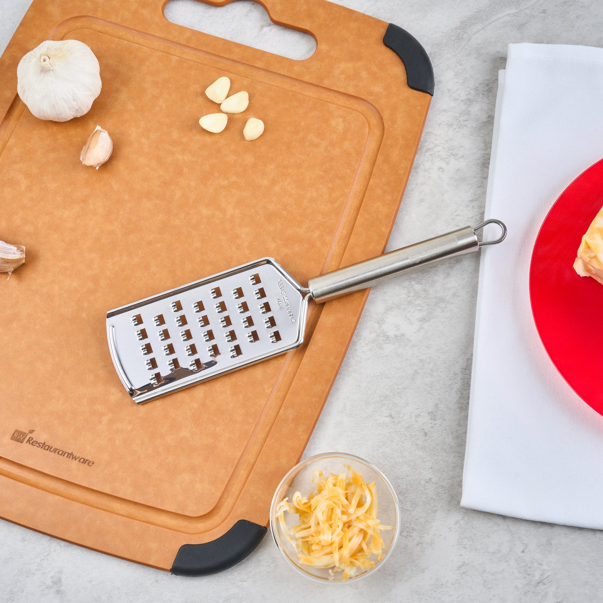 German Standard Stainless Steel Coarse Grater - 10'' - 24 count box