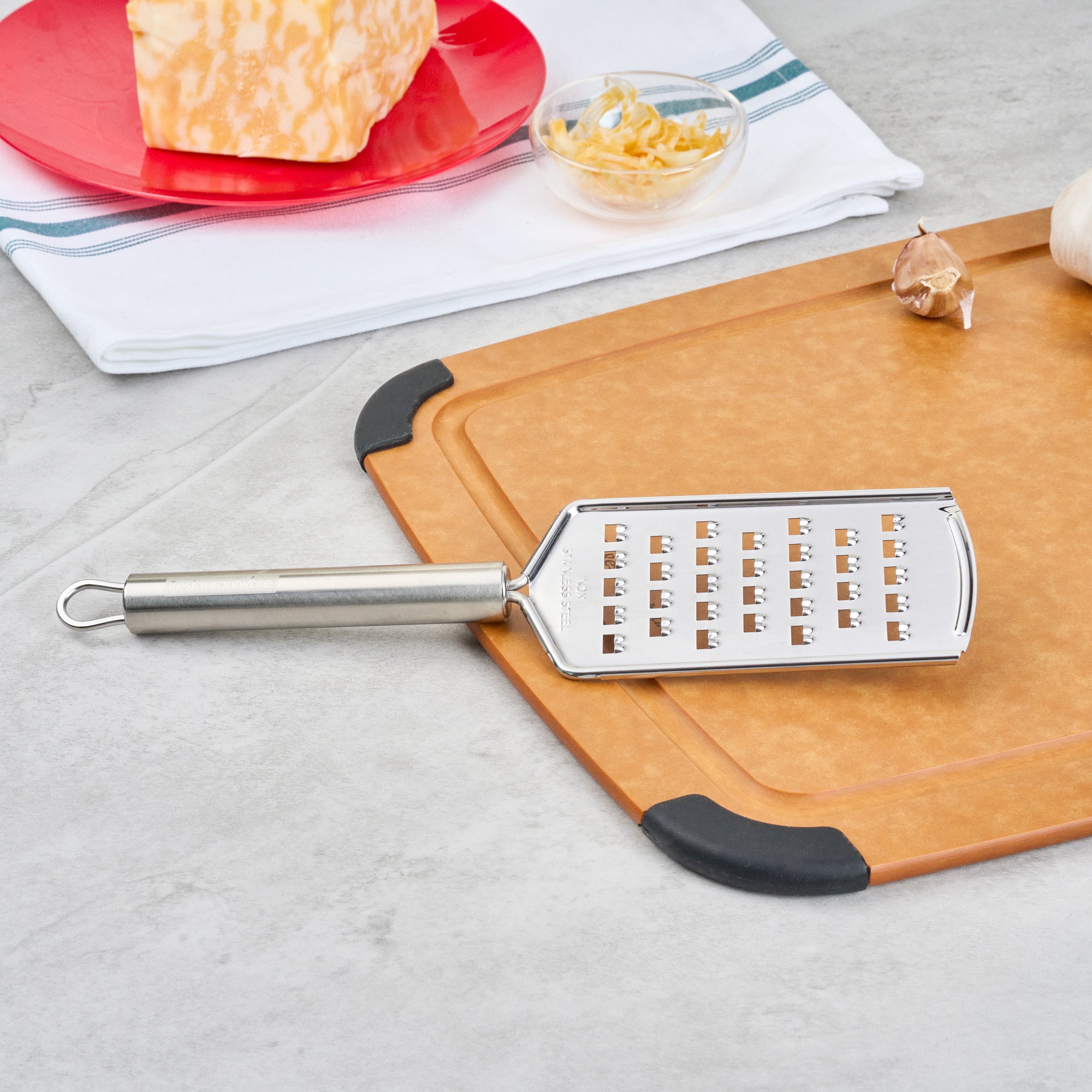 German Standard Stainless Steel Coarse Grater - 10'' - 6 count box