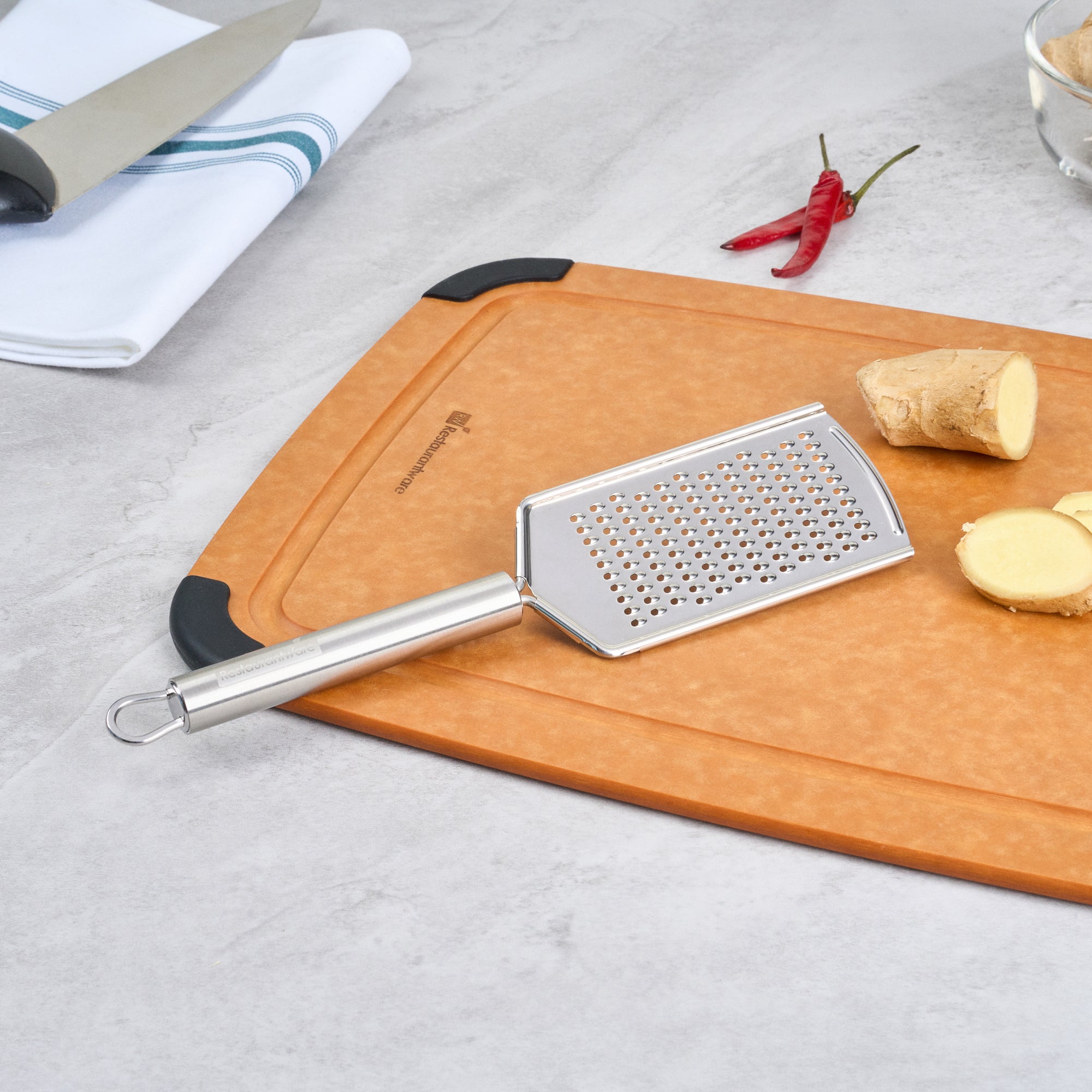 German Standard Stainless Steel Fine Grater - 9 3/4'' - 6 count box