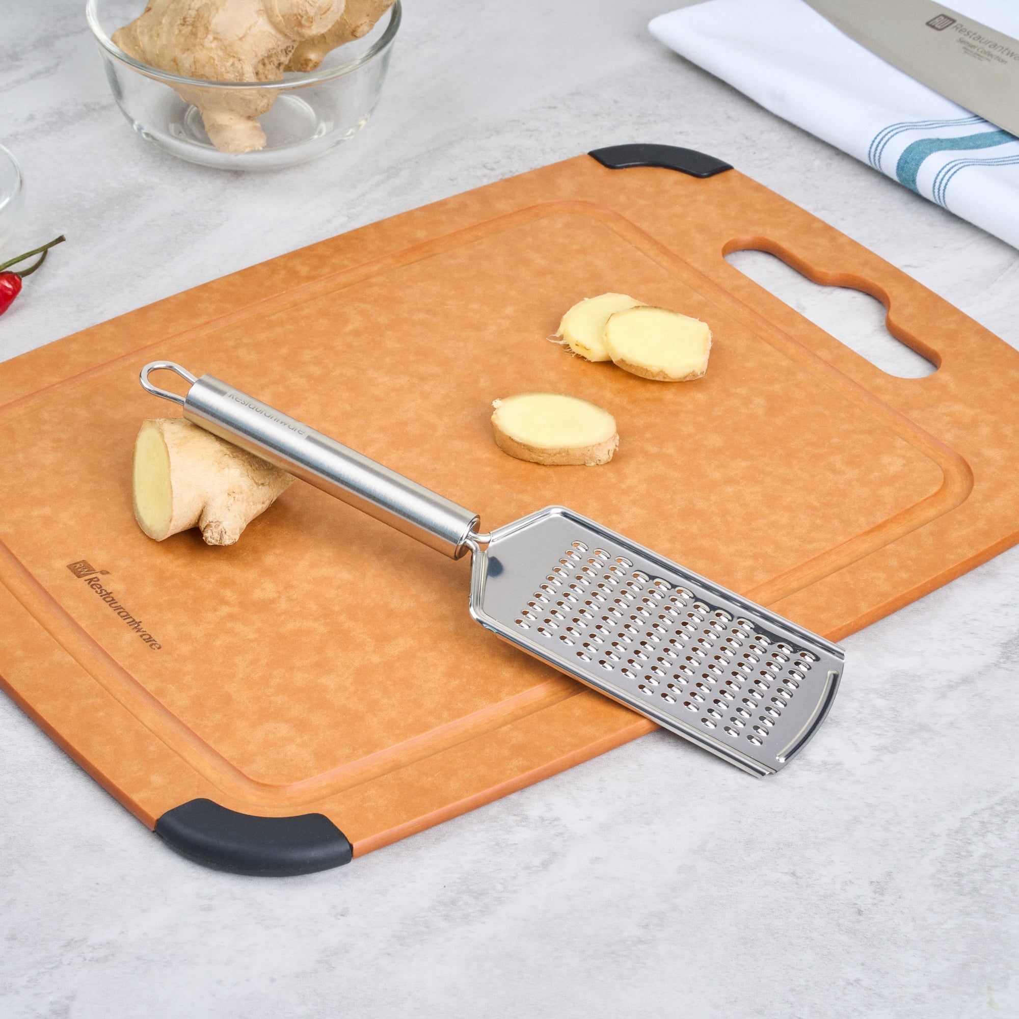 German Standard Stainless Steel Fine Grater - 9 3/4'' - 6 count box