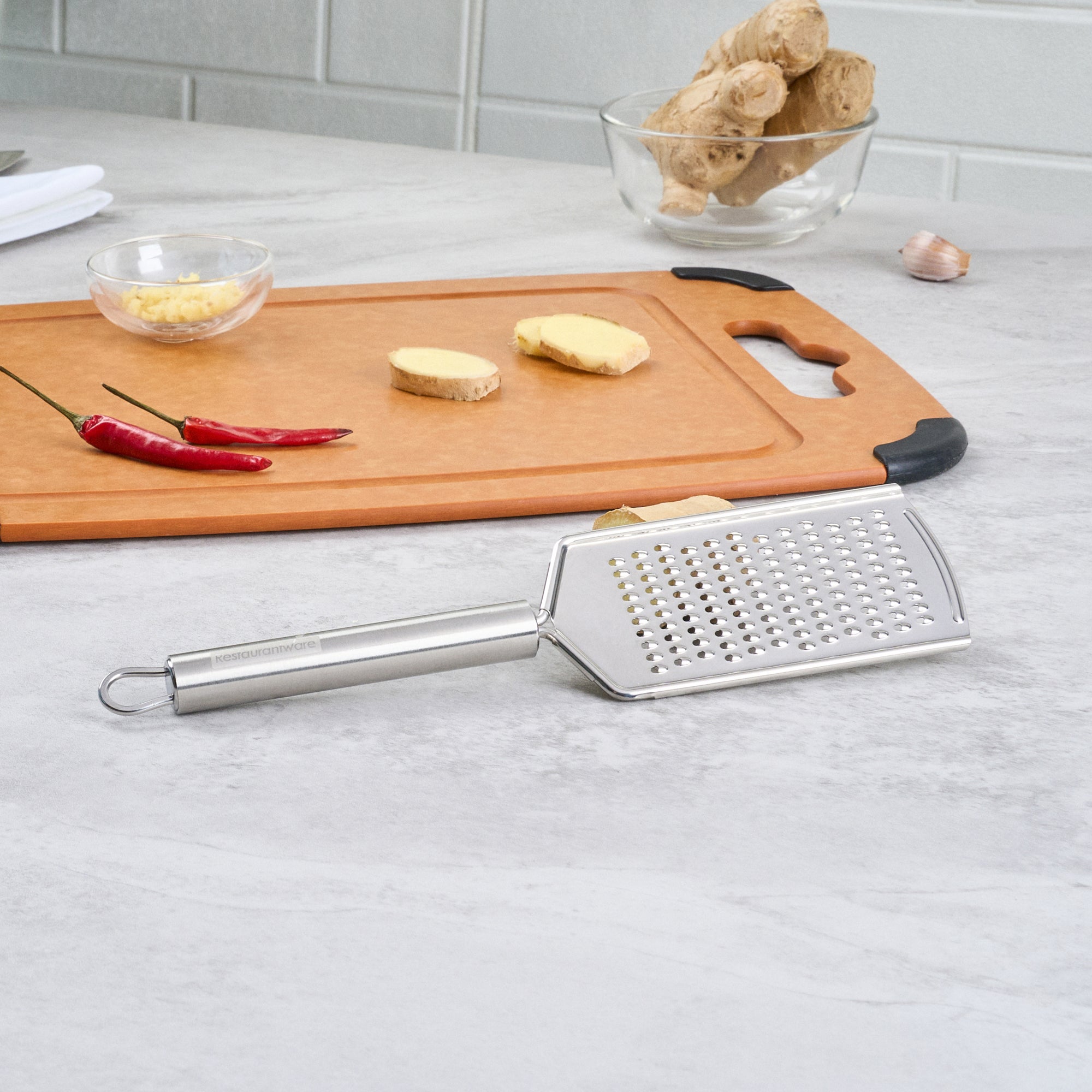 German Standard Stainless Steel Fine Grater - 9 3/4'' - 6 count box