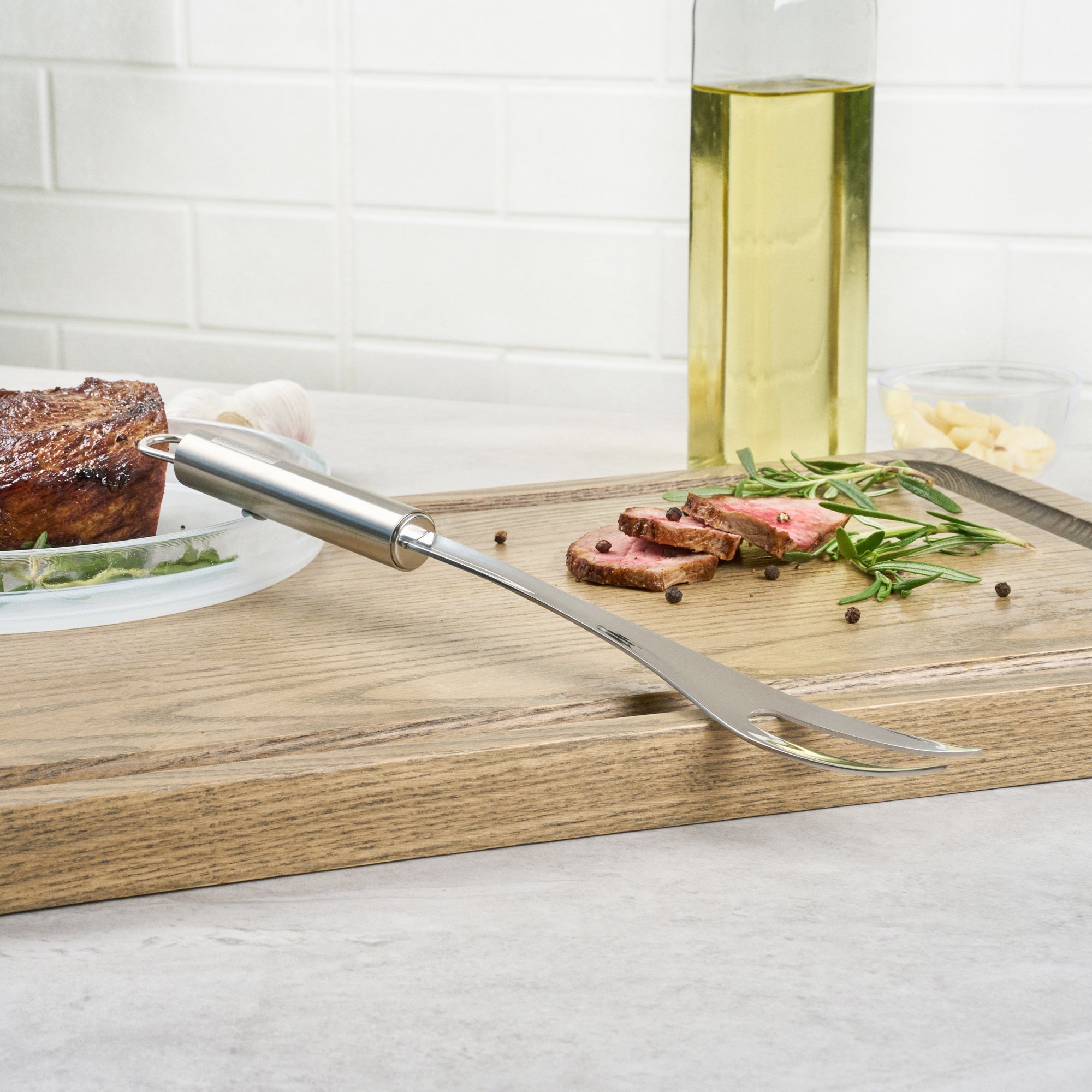 German Standard Stainless Steel Carving / Pot Fork - 12 3/4'' - 1 count box