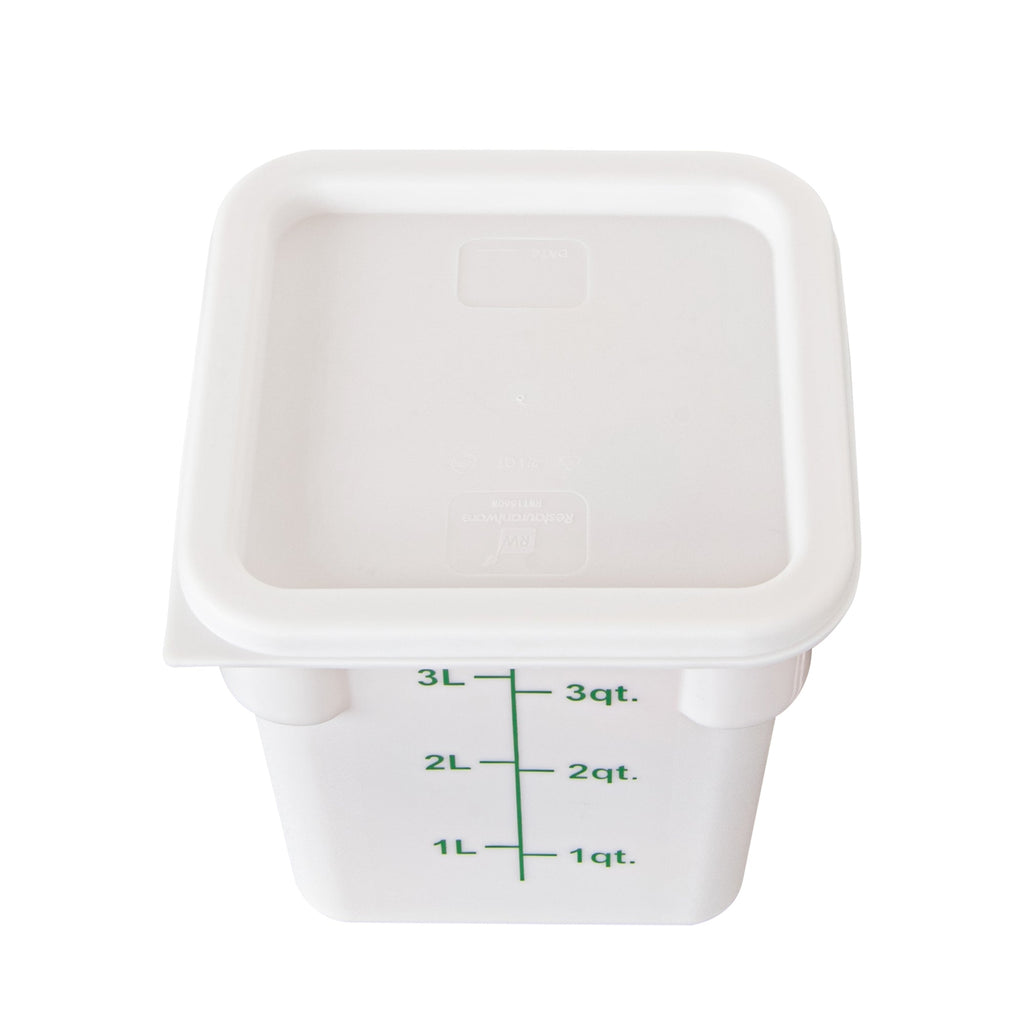 Met Lux Square White Plastic Food Storage Container Lid - Fits 2 and 4 qt - 10 count box