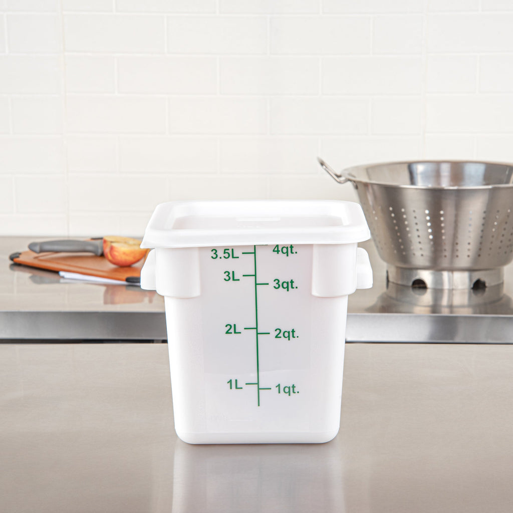 Met Lux Square White Plastic Food Storage Container Lid - Fits 2 and 4 qt - 10 count box