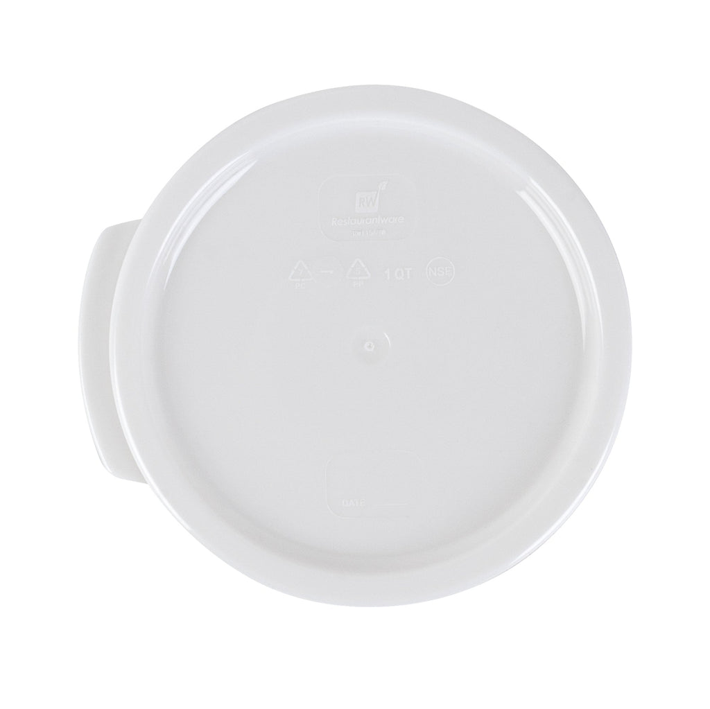 Met Lux Round White Plastic Food Storage Container Lid - Fits 1 qt - 10 count box