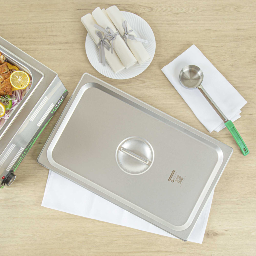 Kitchen Tek Stainless Steel Lid - Fits Full Size Steam Table Pan - 1 count box