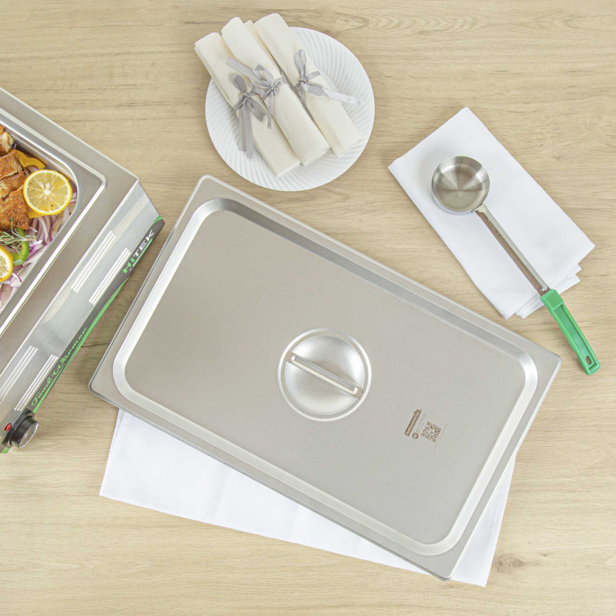 Kitchen Tek Stainless Steel Lid - Fits Full Size Steam Table Pan - 1 count box