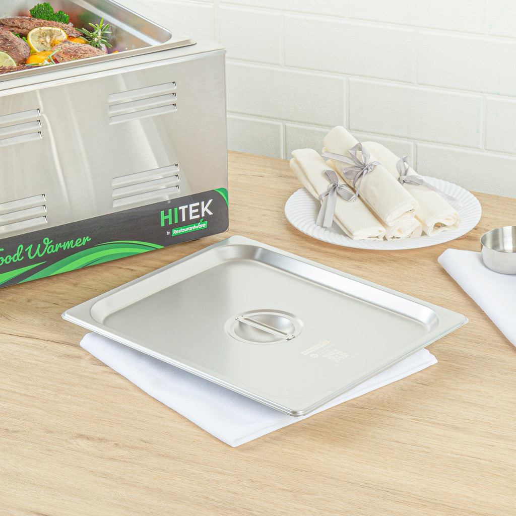 Kitchen Tek Stainless Steel Lid - Fits 1/2 Size Steam Table Pan - 12 count box