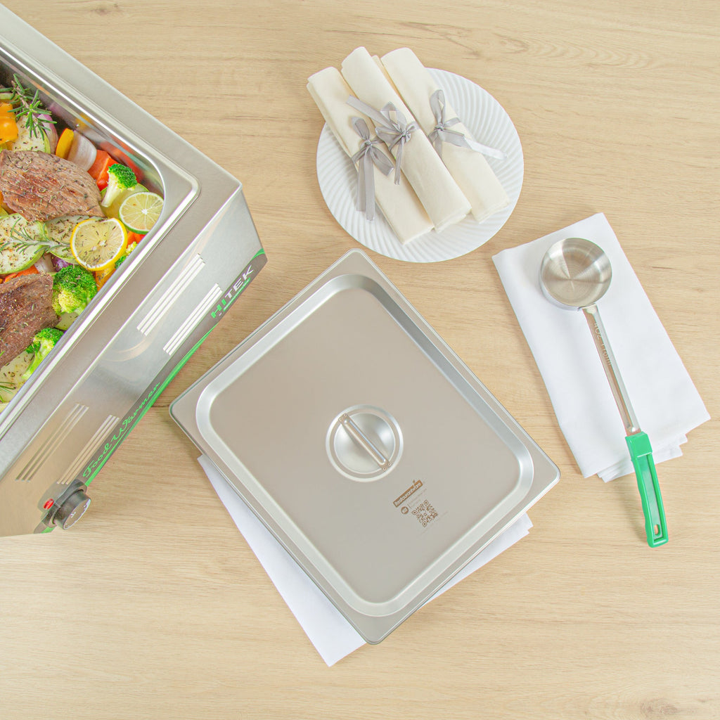 Kitchen Tek Stainless Steel Lid - Fits 1/2 Size Steam Table Pan - 12 count box