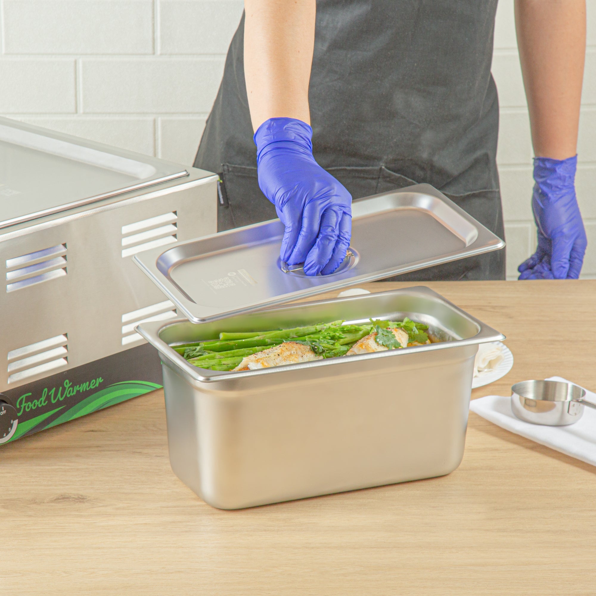 Kitchen Tek Stainless Steel Lid - Fits 1/3 Size Steam Table Pan - 12 count box