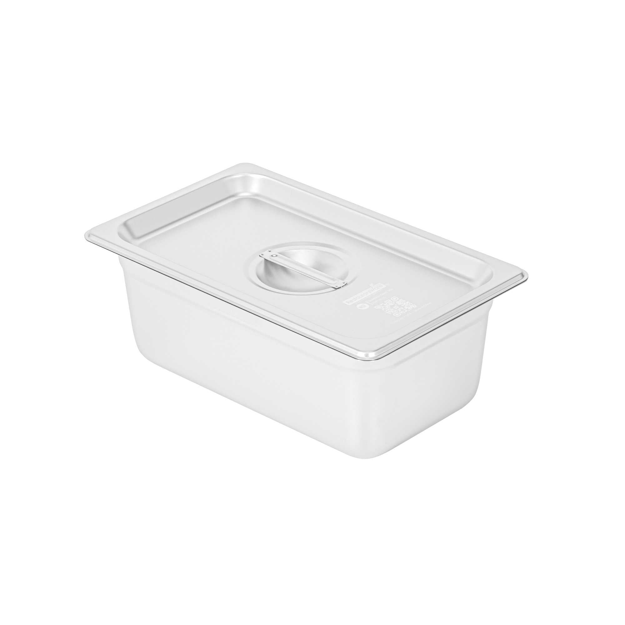 Kitchen Tek Stainless Steel Lid - Fits 1/4 Size Steam Table Pan - 1 count box