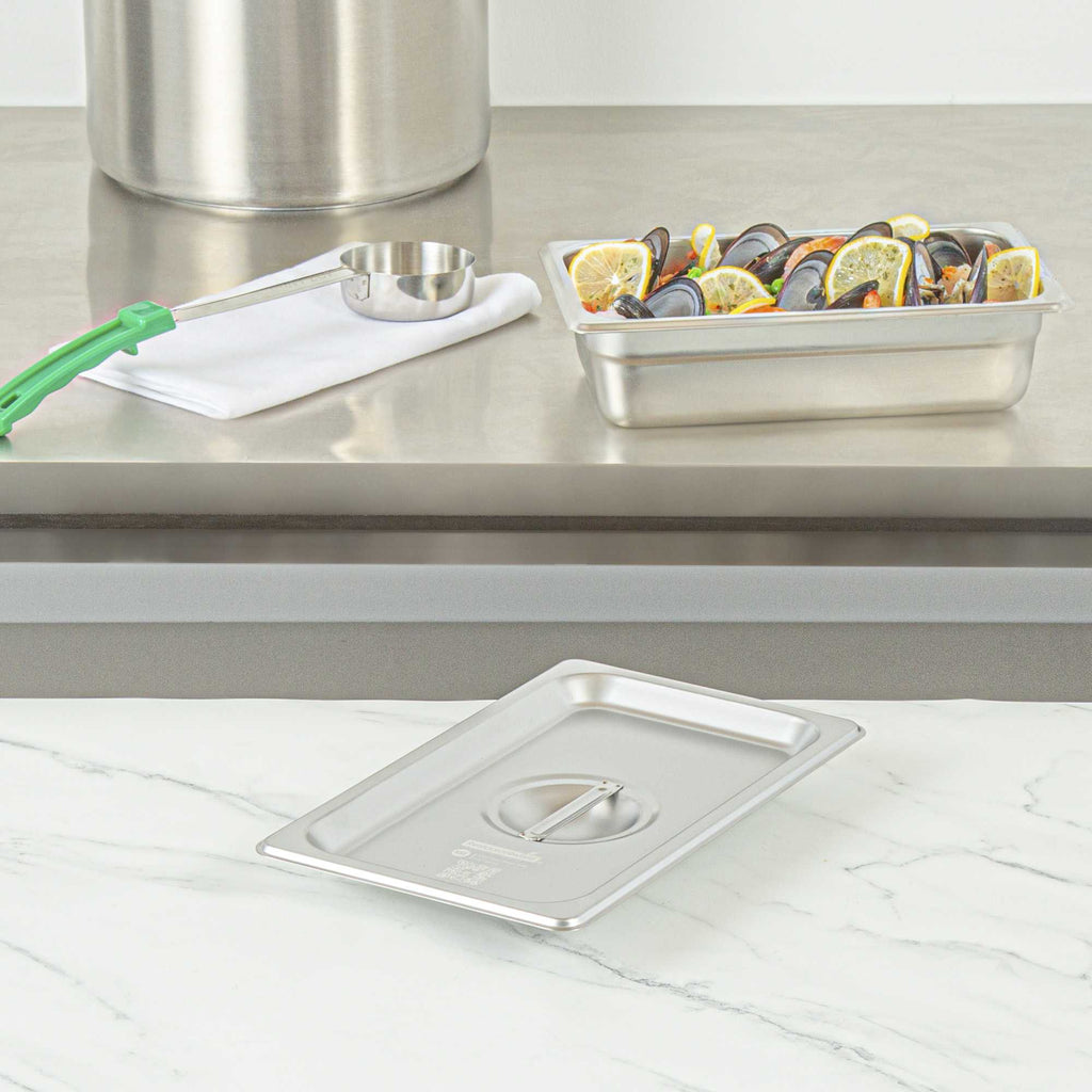 Kitchen Tek Stainless Steel Lid - Fits 1/4 Size Steam Table Pan - 1 count box