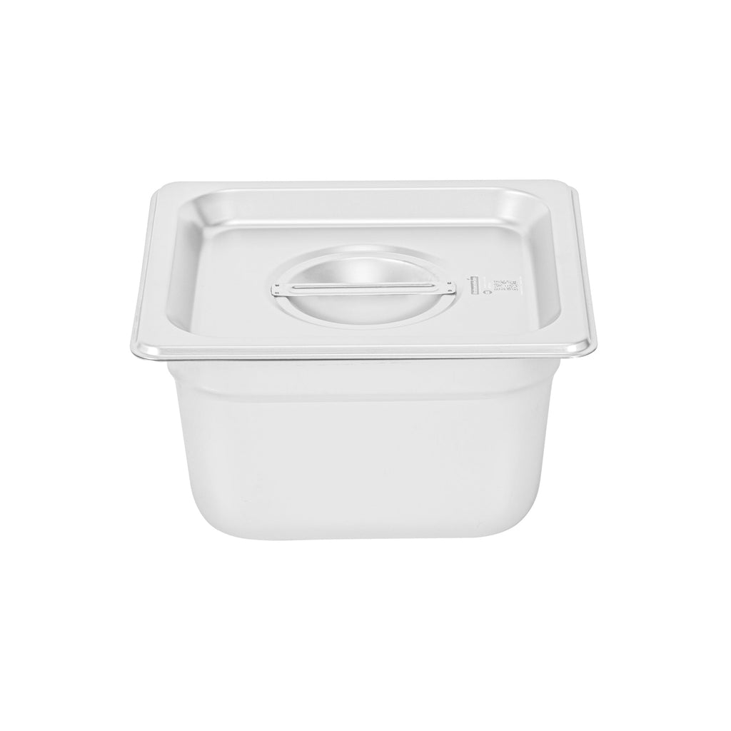Kitchen Tek Stainless Steel Lid - Fits 1/6 Size Steam Table Pan - 12 count box