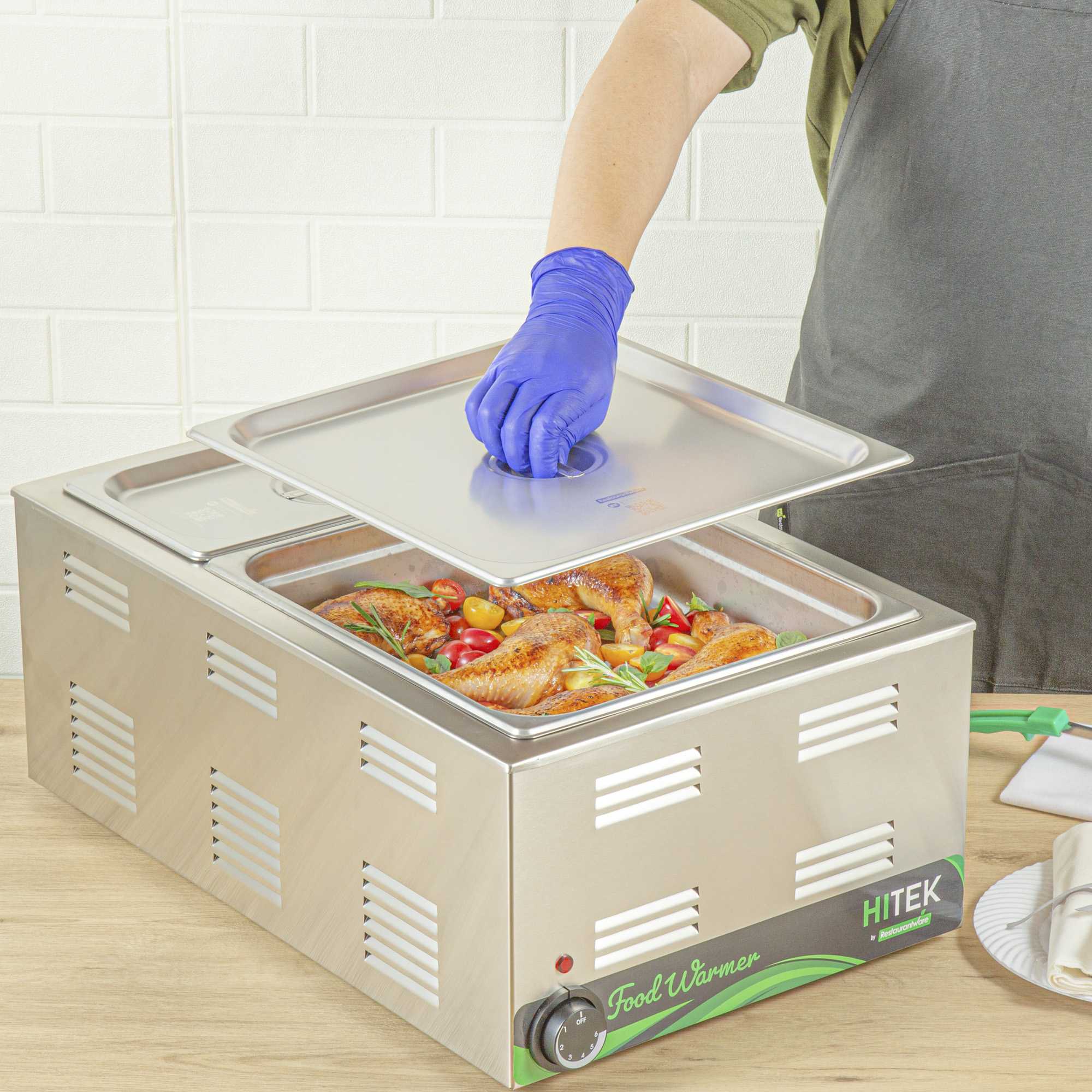 Kitchen Tek Stainless Steel Lid - Fits 2/3 Size Steam Table Pan - 1 count box