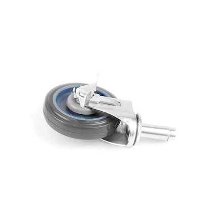 Chef 101 Gray Shelf Kit Swivel Stem Caster - with Brakes - 5" - 4 count box