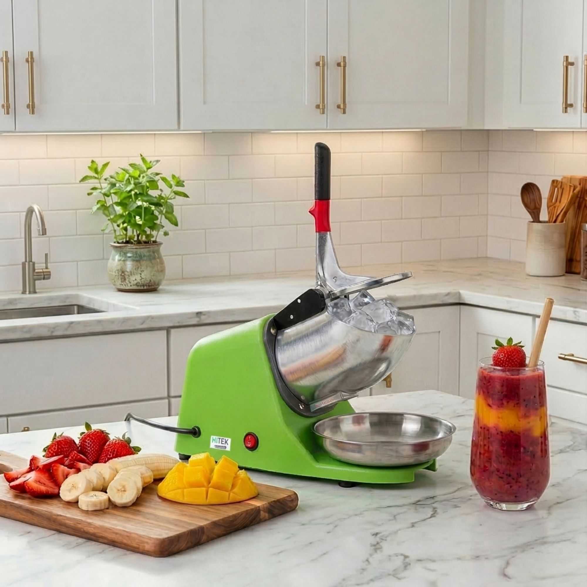 Hi Tek Green Countertop Ice Crusher - 110V, 350W - 1 count box