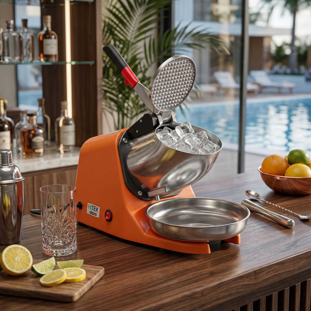 Hi Tek Orange Countertop Ice Crusher - 110V, 350W - 1 count box