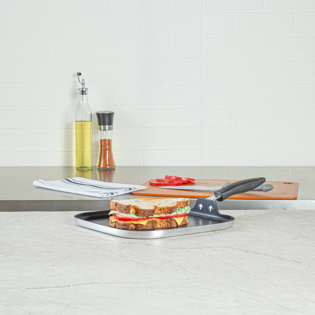 Met Lux Square Aluminum Griddle - Non-Stick, with Bakelite Handles - 11" - 10 count box