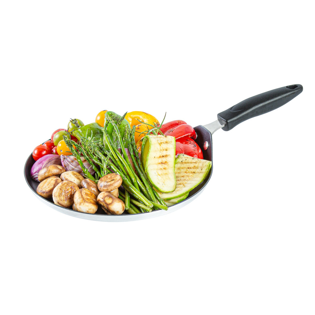 Met Lux Round Aluminum Griddle - Non-Stick, with Bakelite Handles - 10" - 10 count box