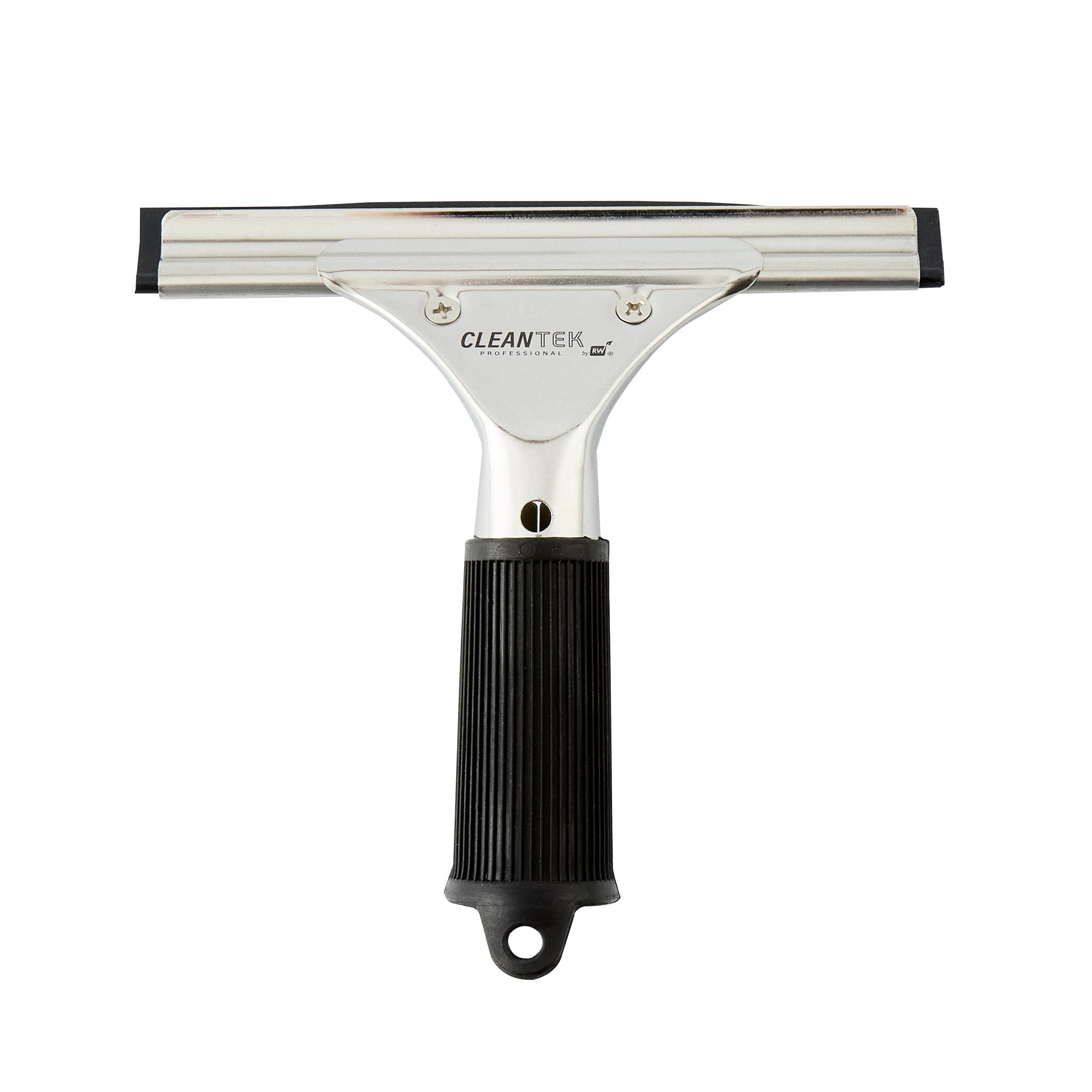 Clean Tek Professional Stainless Steel Window Squeegee - with Black Rubber Grip - 6" - 1 count box