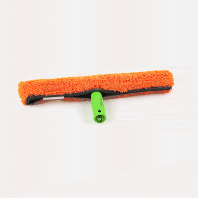 Clean Tek Professional Orange Microfiber Window Strip Washer Sleeve - with T-Bar Handle - 15" - 1 count box