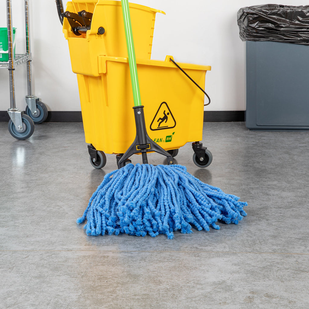 Clean Tek Professional 24 oz Blue Microfiber Wet Mop Head - with 1 1/4" Headband - 1 count box