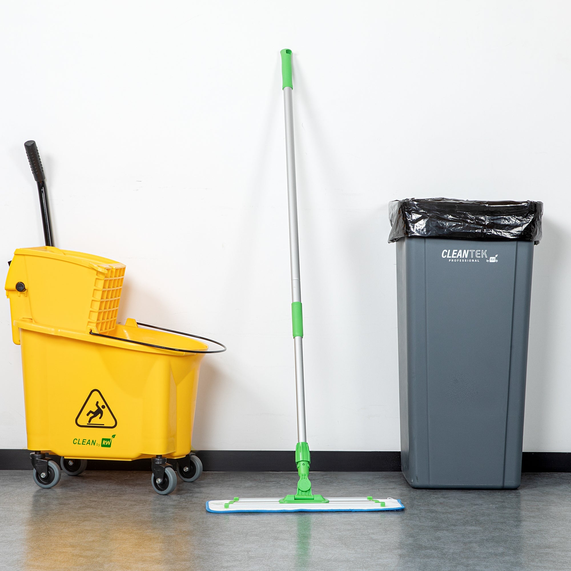 Clean Tek Professional Green Microfiber Mop - with Wet Mop Pad - 19 3/4" - 1 count box