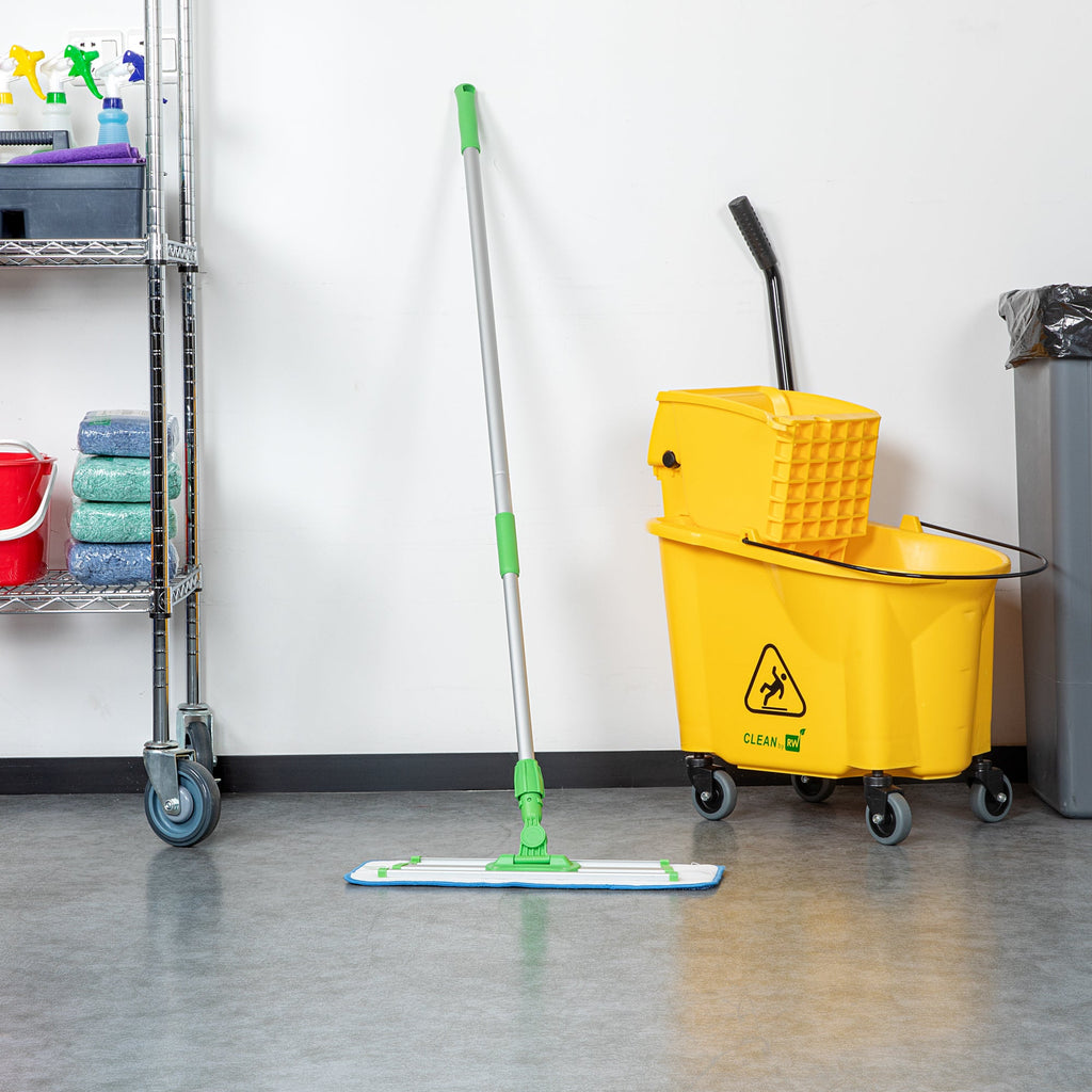 Clean Tek Professional Green Microfiber Mop - with Wet Mop Pad - 19 3/4" - 1 count box