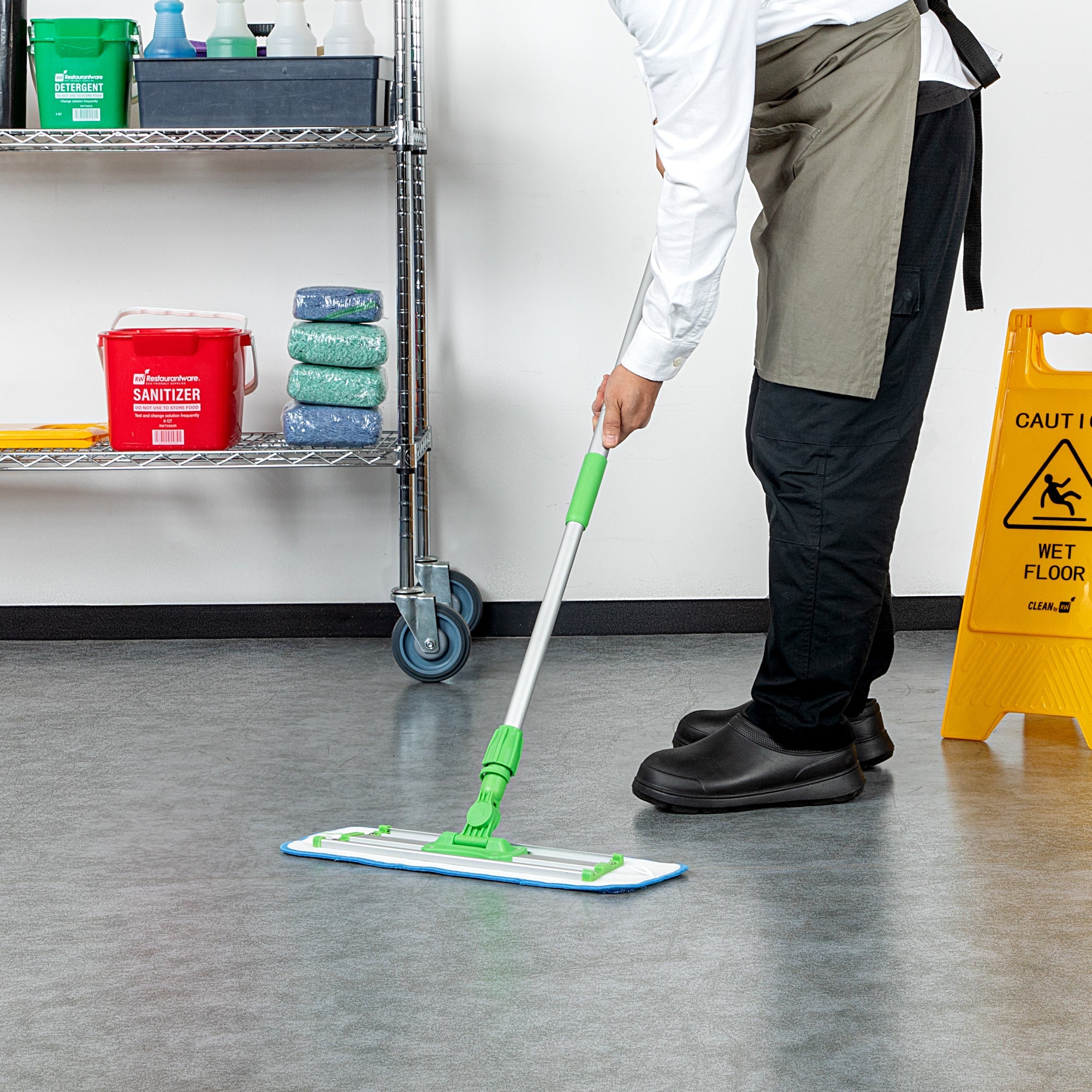 Clean Tek Professional Green Hook & Loop Microfiber Wet / Dry Mop Frame - 16" - 1 count box