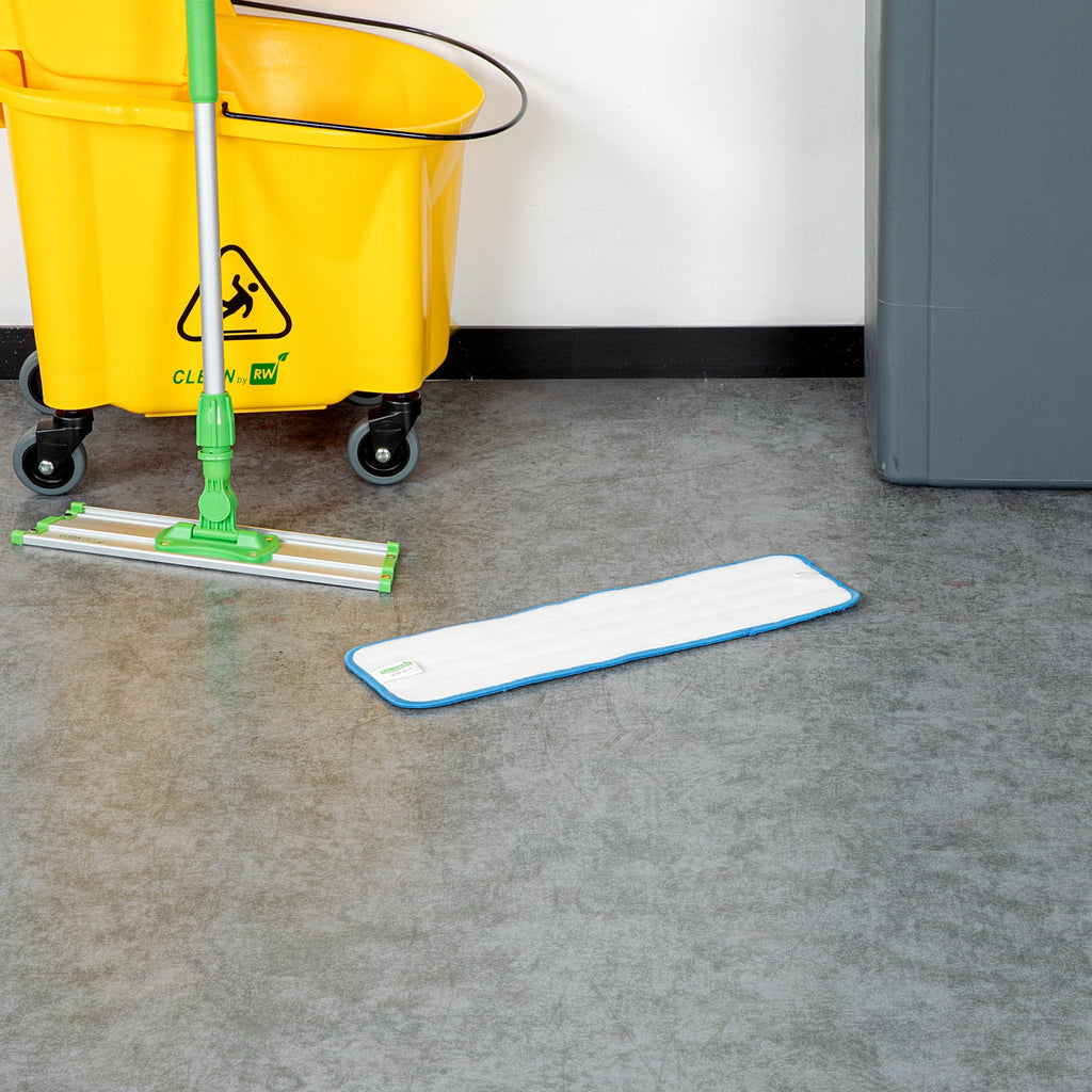 Clean Tek Professional Blue Microfiber Hook and Loop Wet / Dry Mop Pad - 19 3/4" x 5 3/4" - 1 count box