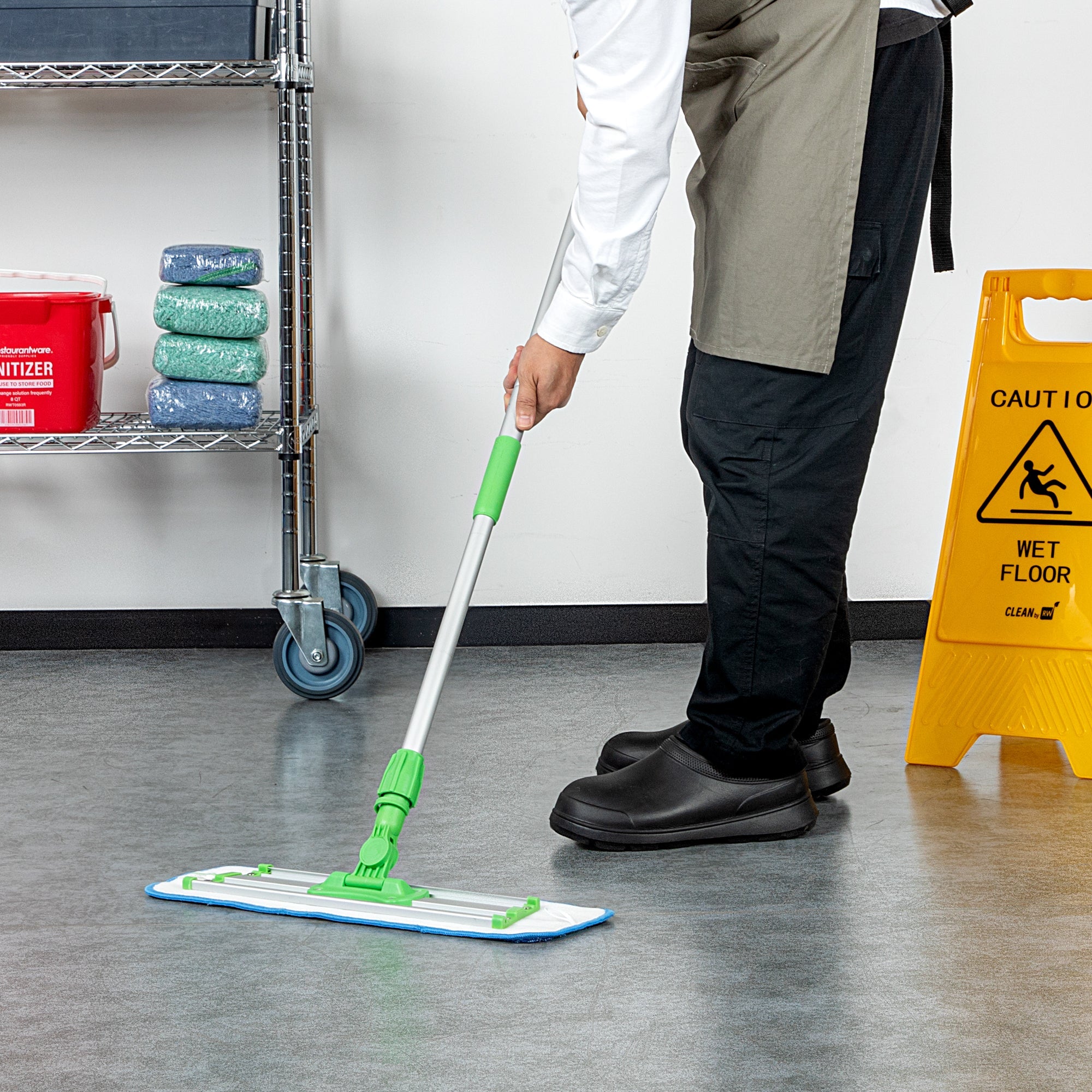 Clean Tek Professional Blue Microfiber Hook and Loop Wet / Dry Mop Pad - 19 3/4" x 5 3/4" - 1 count box