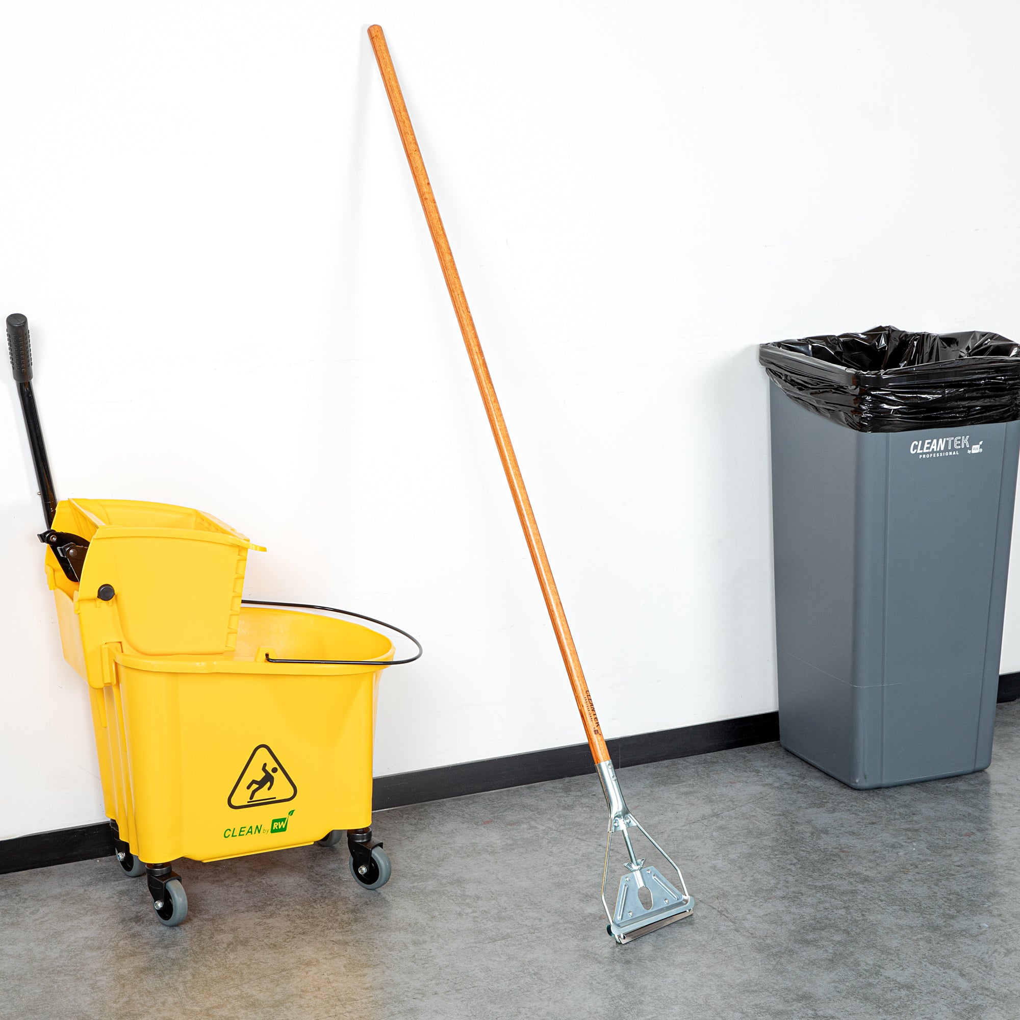Clean Tek Professional Wood Stirrup Style Mop Handle - 61" - 1 count box