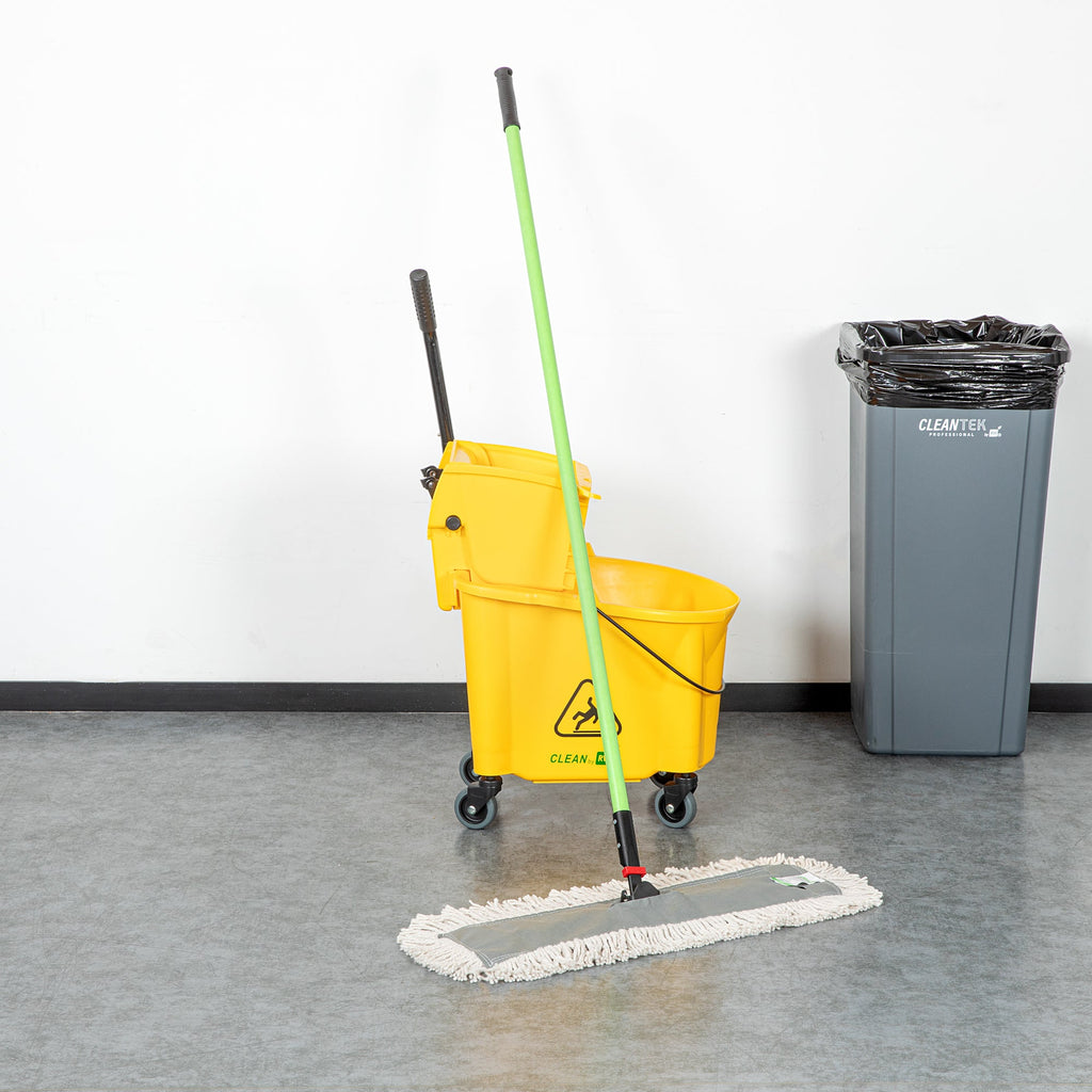 Clean Tek Professional Cotton Dust / Dry Mop - with 64" Handle - 24" x 5" - 1 count box